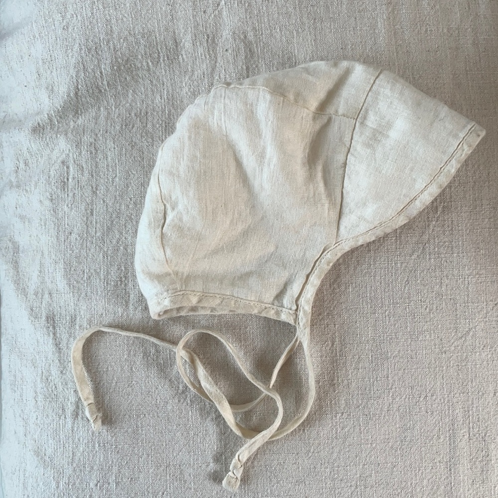 Briar Cream Linen Bonnet
